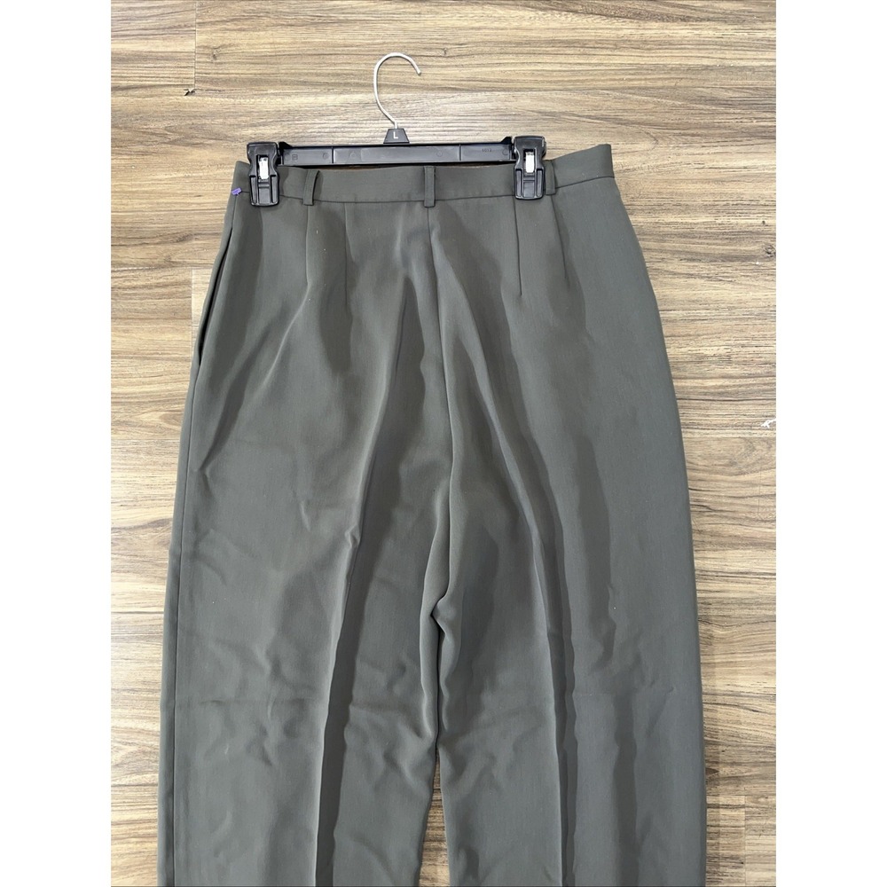 Yansi Fugel Size 12 Ponte Pants Green Front Seam Zip Double Knit Trouser Stretch - Picture 5 of 5